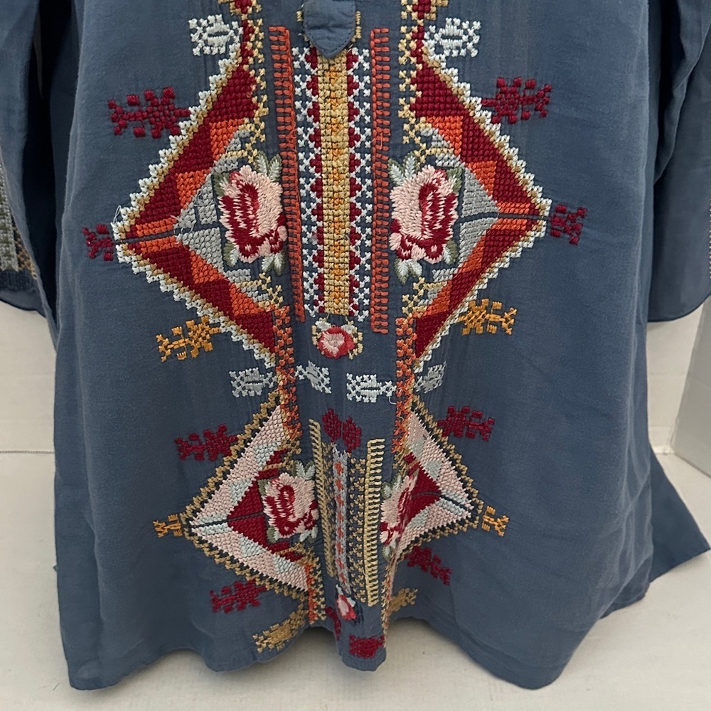Johnny Was/ 3J Workshop collection embroidered tunic top their Small - Picture 5 of 14